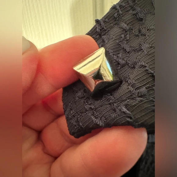 BIRDCAGE Anthropologie Navy Blue Sleeveless Cocktail Dress LARGE Back Cut Out - Picture 10 of 14